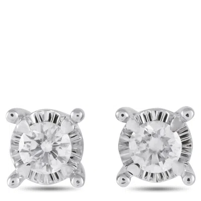 Shop Non Branded Lb Exclusive 14k White Gold 0.13ct Diamond Stud Earrings Mf12-121923