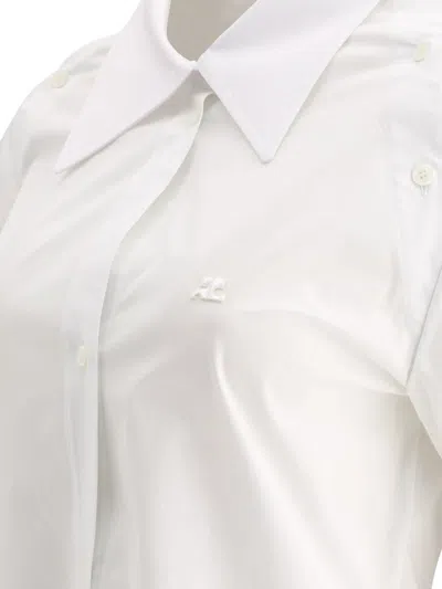 Shop Courrèges "modular Poplin" Shirt In White