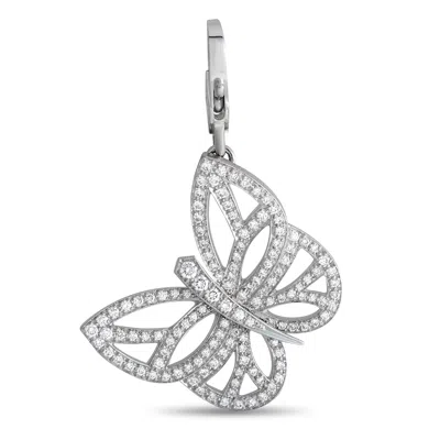 Shop Van Cleef & Arpels 18k White Gold 1.0ct Diamond Large Model Butterfly Charm Vc09-012324