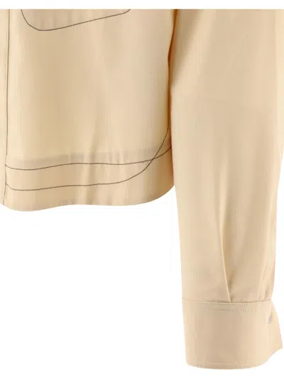 Shop Jean-luc A.lavelle "sintan" Overshirt Jacket In Beige