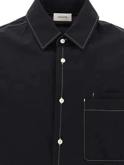 Shop Lemaire "double Pocket" Shirt In Black