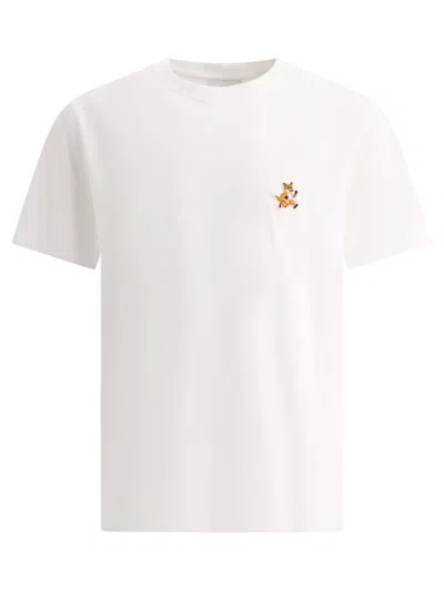 Shop Maison Kitsuné "running Fox" T-shirt In White