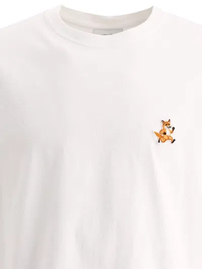 Shop Maison Kitsuné "running Fox" T-shirt In White