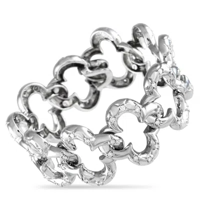 Shop Van Cleef & Arpels Alhambra 18k White Gold 2.0ct Diamond Link Bracelet Vc17-012224