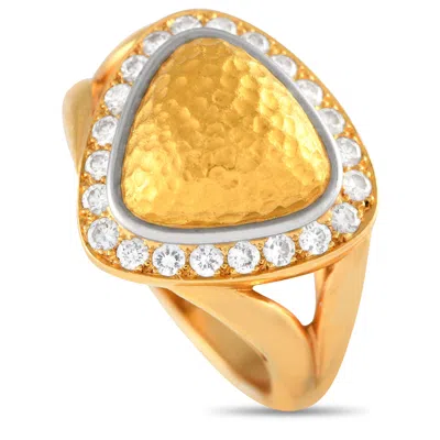Shop Chaumet 18k Yellow Gold 0.40ct Diamond Halo Cocktail Ring Ch28-012524