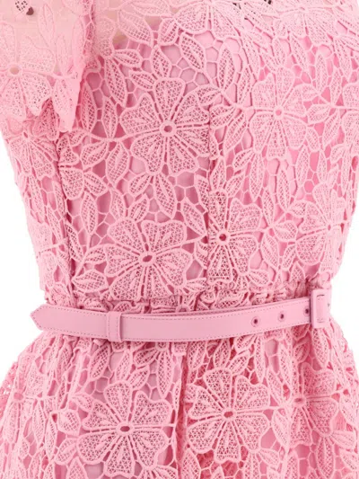Shop Self-portrait "guipure Lace" Dress In Pink