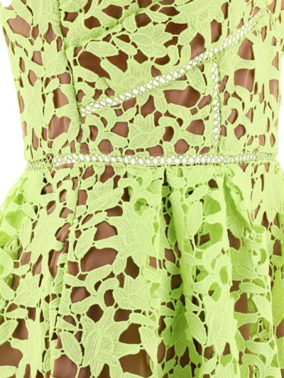 Shop Self-portrait "azalea Lace" Dress In Green
