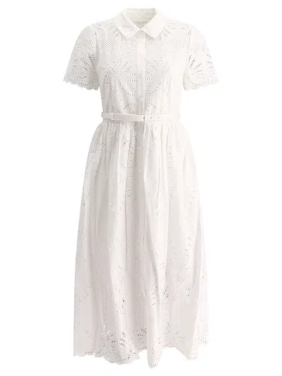 Shop Self-portrait Embroidered Dress In White