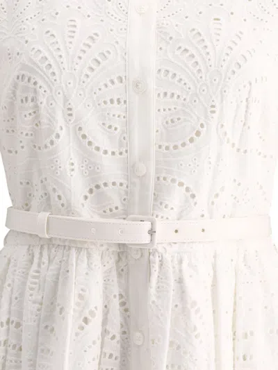 Shop Self-portrait Embroidered Dress In White