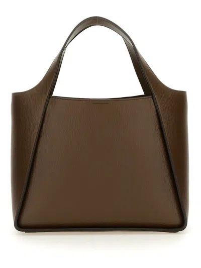 Shop Stella Mccartney Shoulder Bag With Logo In Brown