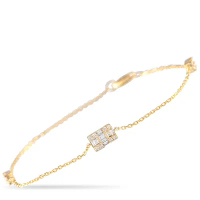 Non Branded Lb Exclusive 14k Yellow Gold 0.20ct Diamond Bracelet Br09802-y In Gold