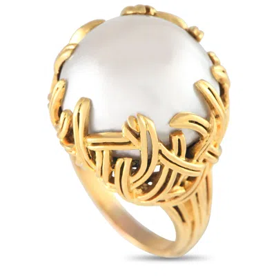 Shop Tiffany & Co 18k Yellow Gold Mabe Pearl Ring Ti06-040824