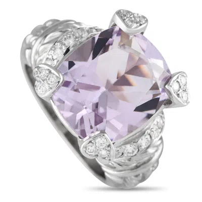 Shop Judith Ripka 18k White Gold 0.25ct Diamond And Pink Quartz Ring Jr33-122223