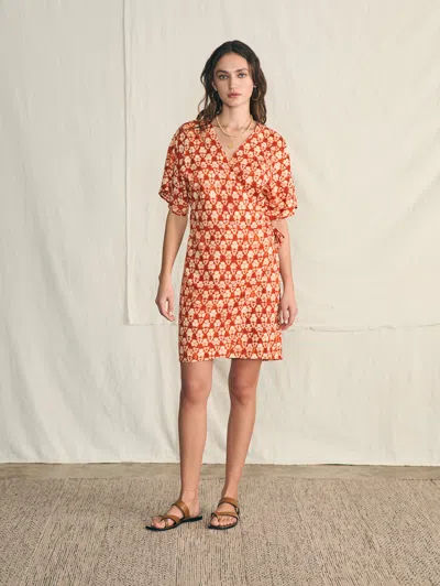 Shop Faherty Willow Dress In Spiced Shibori Print