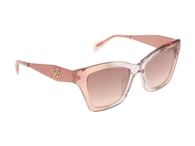 Shop Blumarine Sunglasses In Pink/lilac Transparent Glossy