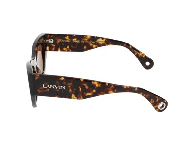 Shop Lanvin Sunglasses In Dark Tortoise