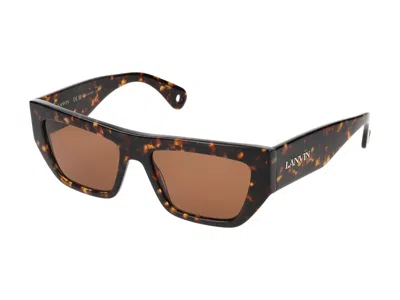 Shop Lanvin Sunglasses In Dark Tortoise