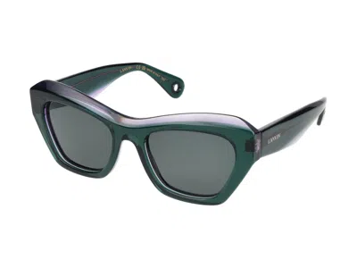 Shop Lanvin Sunglasses In Transparent Green/lilac