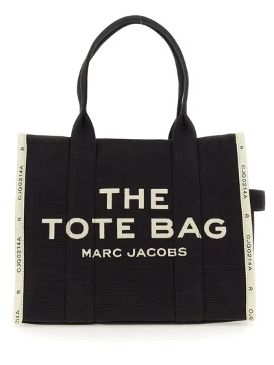 Shop Marc Jacobs "the Tote" Jacquard Large Bag In Black