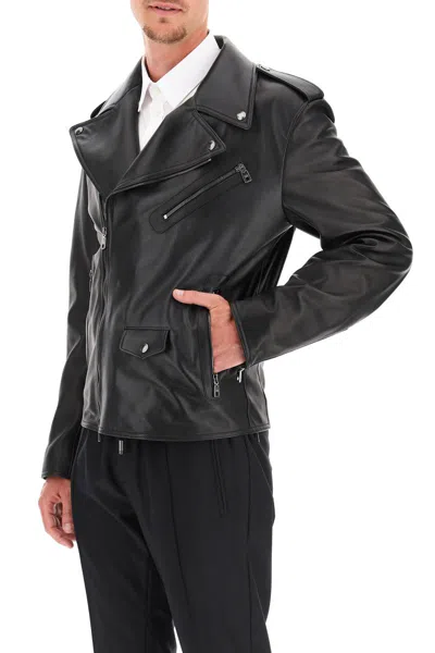 Shop Dolce & Gabbana Leather Jacket In Nero