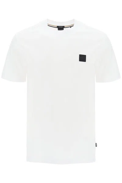 Shop Hugo Boss Regular Fit T-shirt With Patch Design In Bianco