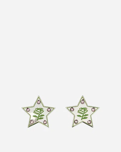 Shop Safsafu Super Star Earrings Silver / In Green