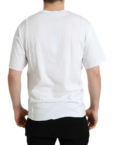 Shop Dolce & Gabbana White Logo Crew Neck Short Sleeves Men's T-shirt