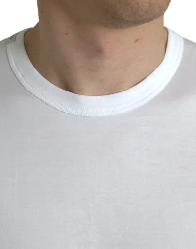 Shop Dolce & Gabbana White Logo Crew Neck Short Sleeves Men's T-shirt