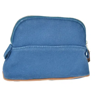 Shop Hermes Hermès Bolide Blue Cotton Clutch Bag ()