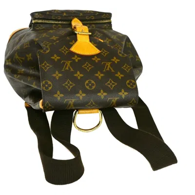 Pre-owned Louis Vuitton Montsouris Gm Brown Canvas Backpack Bag ()