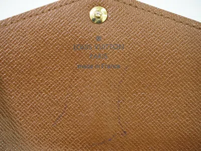 Pre-owned Louis Vuitton Portefeuille Sarah Brown Canvas Wallet  ()