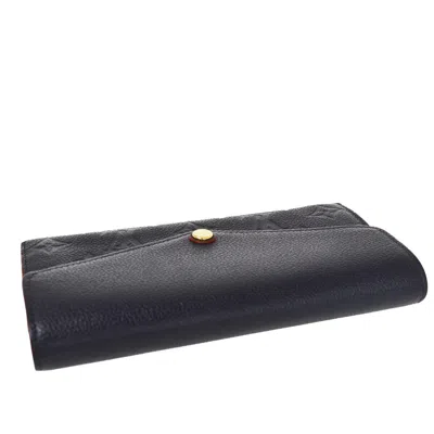 Pre-owned Louis Vuitton Sarah Navy Leather Wallet  ()