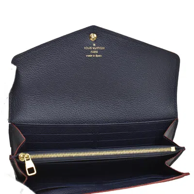 Pre-owned Louis Vuitton Sarah Navy Leather Wallet  ()