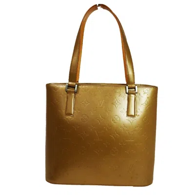 Pre-owned Louis Vuitton Stockton Gold Patent Leather Tote Bag ()