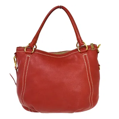 Shop Prada Vitello Red Leather Tote Bag ()