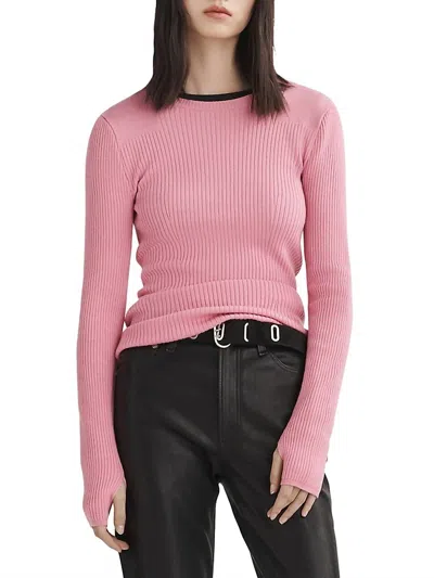 Shop Rag & Bone Audrina Crew Sweater In Fuchsia In Pink