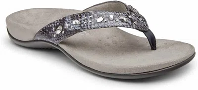 Shop Vionic Women's Lucia Snake Thong Sandal In Slate Grey
