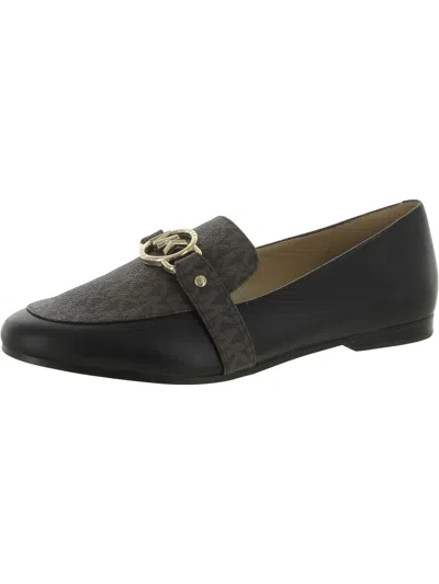 Shop Michael Michael Kors Rory Womens Leather Slip-on Loafers In Black