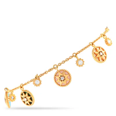 Shop Dior Rose Des Vents 18k Yellow Gold Diamond And Colored Stone Bracelet Cd20-041924