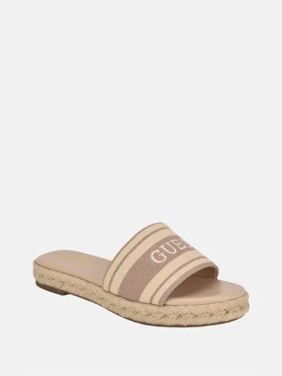 Shop Guess Factory Riggs Espadrille Slides In Pink
