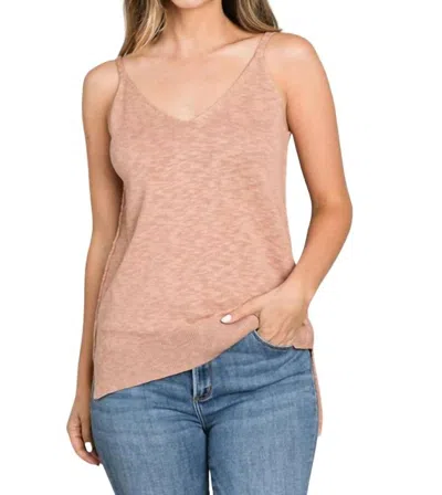 Shop Be Cool Hailey Knit Tank In Rum In Beige