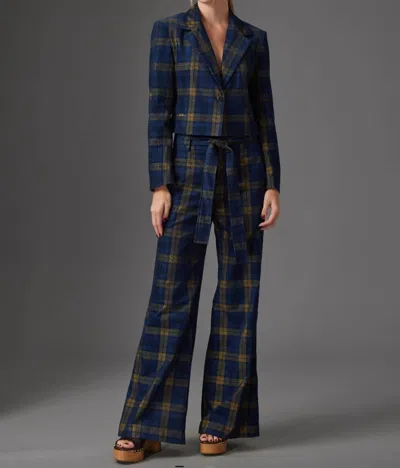 Gilner Farrar Oaklyn Pants In Blue Plaid In Blue