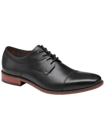 Shop Johnston & Murphy Archer Womens Faux Leather Formal Oxfords In Black