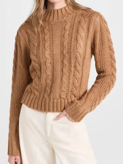 Shop Z Supply Catya Mock Neck Sweater In Camel In Brown