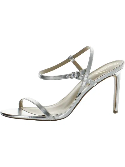 Shop Sam Edelman Doran Womens Leather Slingback Heel Sandals In Silver
