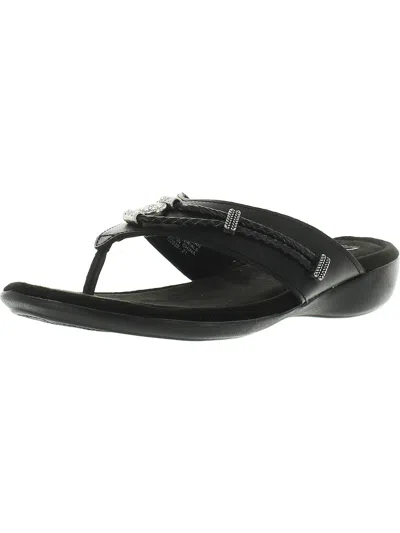 Shop Minnetonka Silverthorne 360 Womens Leather Slip On Slide Sandals In Black
