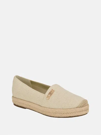 Shop Guess Factory Unas Espadrille Flats In Beige