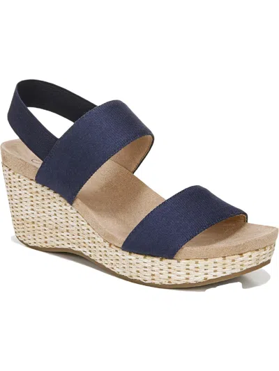 Shop Lifestride Delta Womens Solid Ankle Strap Wedge Sandals In Blue