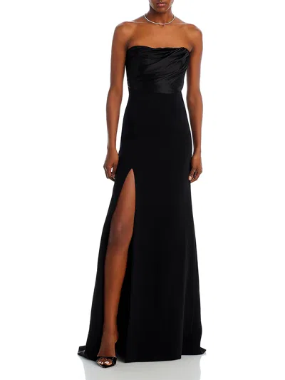 Shop Cinq À Sept Estela Womens Silk Strapless Evening Dress In Black