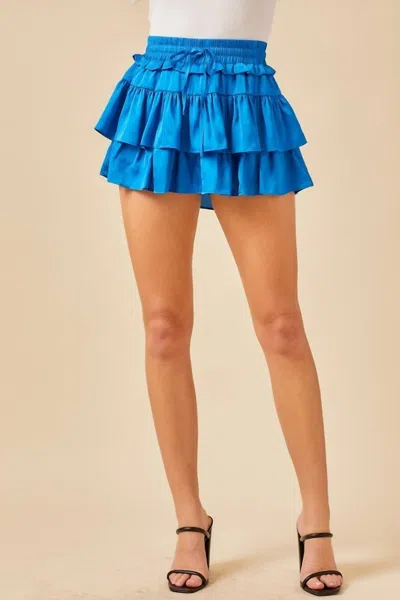 Shop Tcec Lacey Ruffled Skort In Azure In Blue